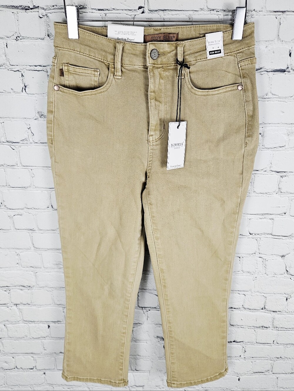 JUDY BLUE | JB78108C high rise khaki denim capris
